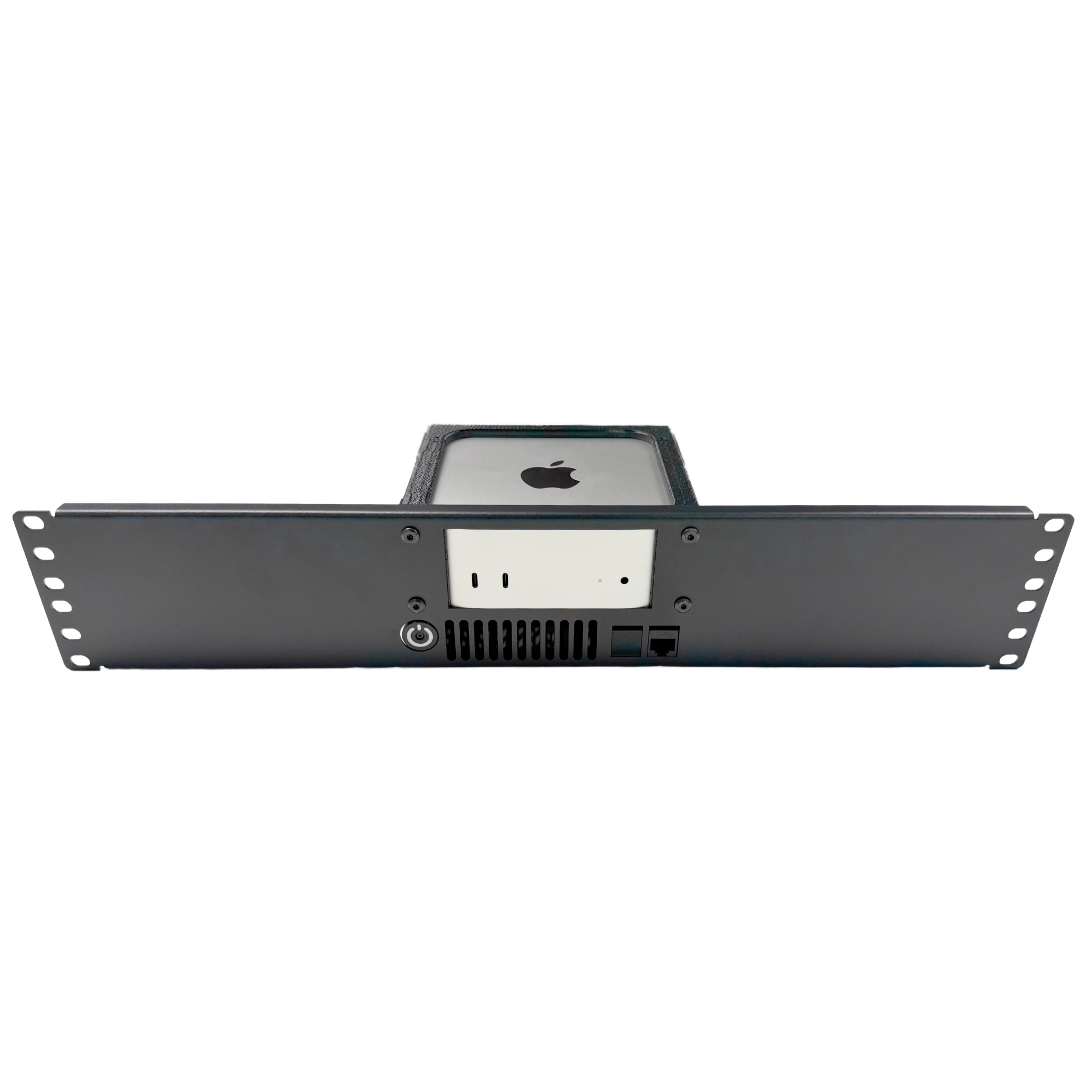 Product photo of the Bartallama3D™ 2U Rackmount for the Mac Mini M4, M5 Pro, and M6 (1-Slot)