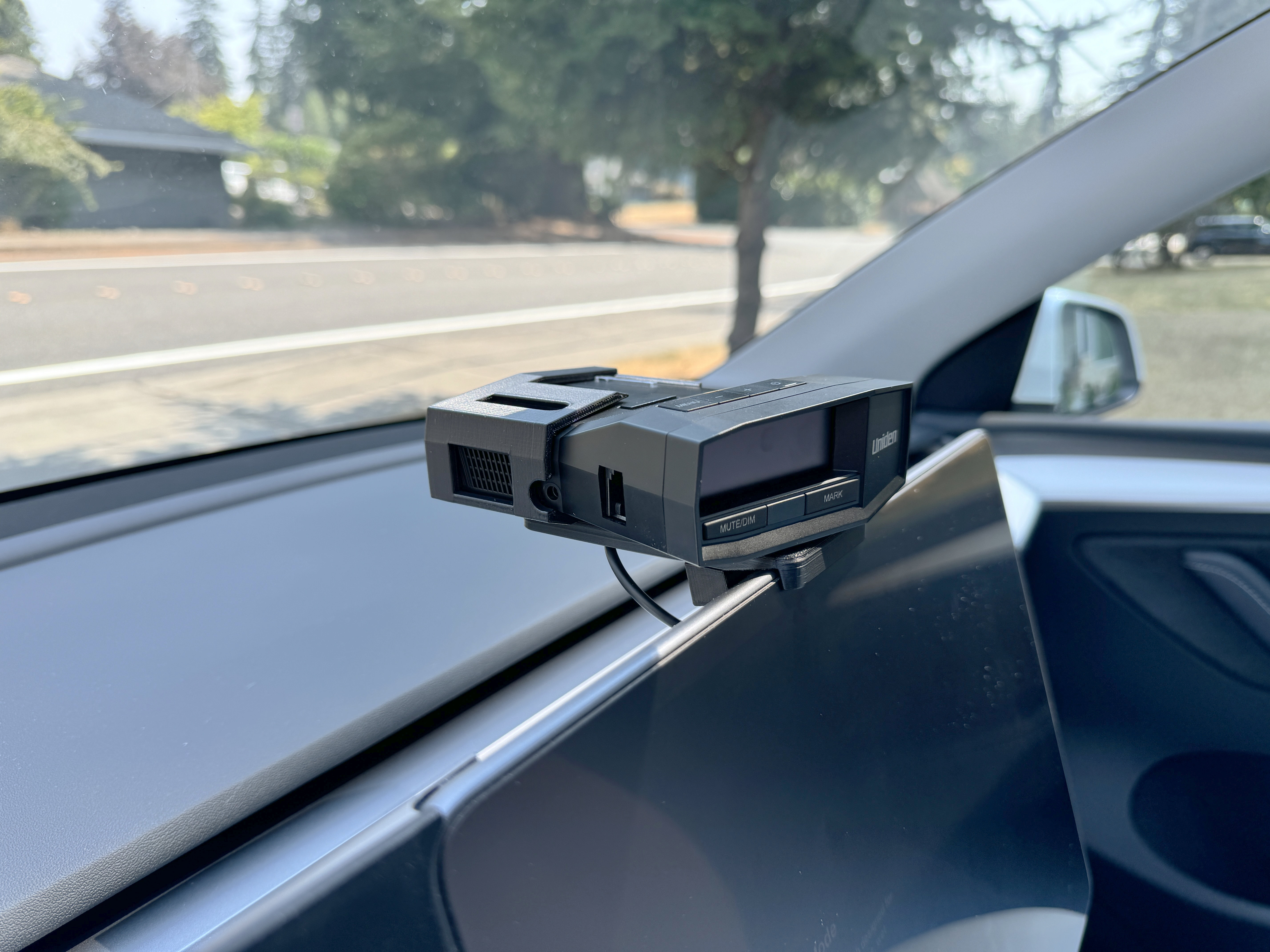 Radar Holder installed in a Tesla