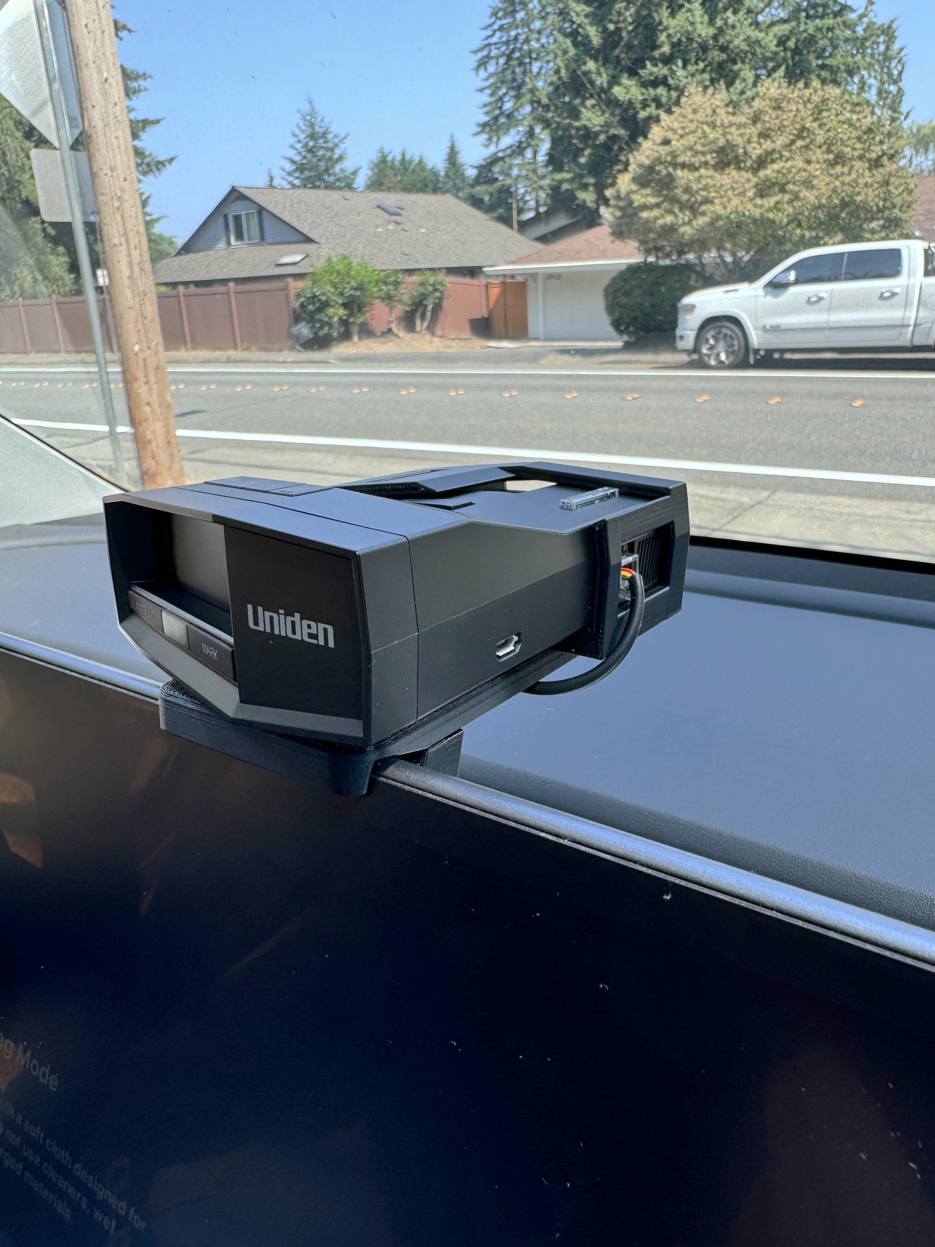 Radar Holder installed in a Tesla
