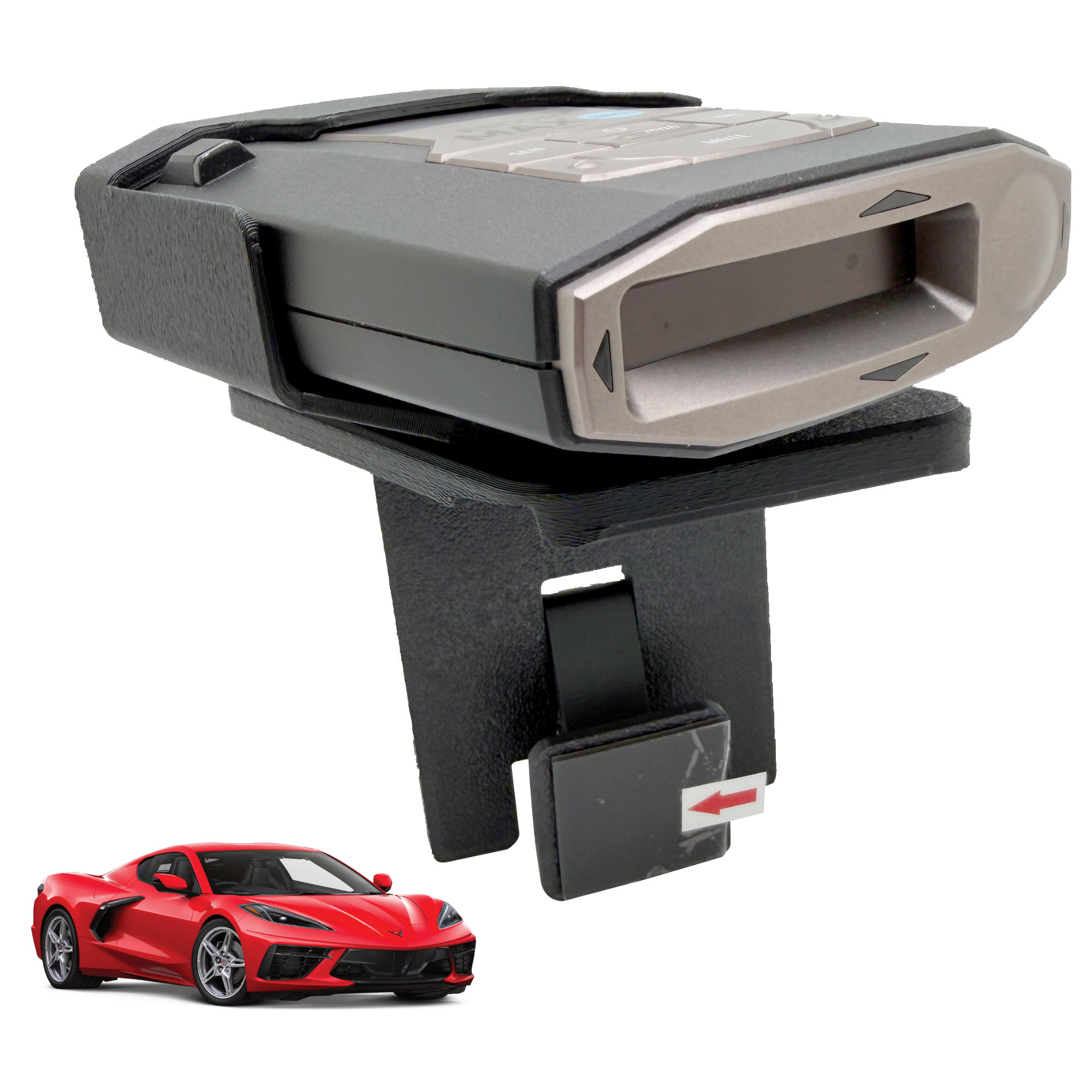 Product photo of the Bartallama3D™ Radar Holder for Escort Max 360 MKII, Max 360c, and Max 360c MKII compatible with C8 Corvette