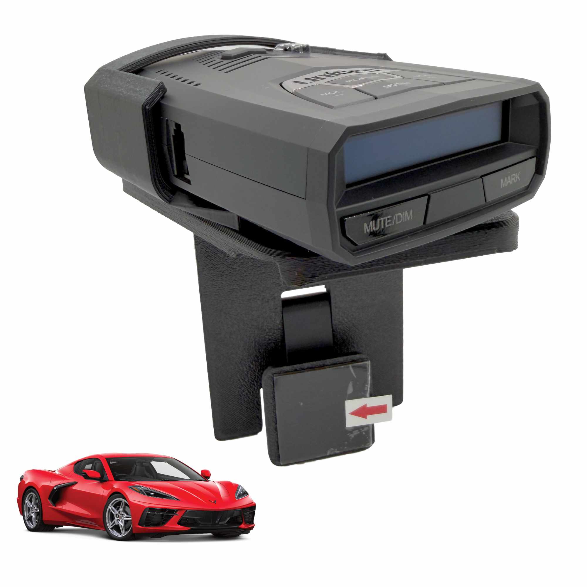 photo of Bartallama3D™ Precision-Fit Radar Holder for Uniden R4/R4W and C8 Corvette