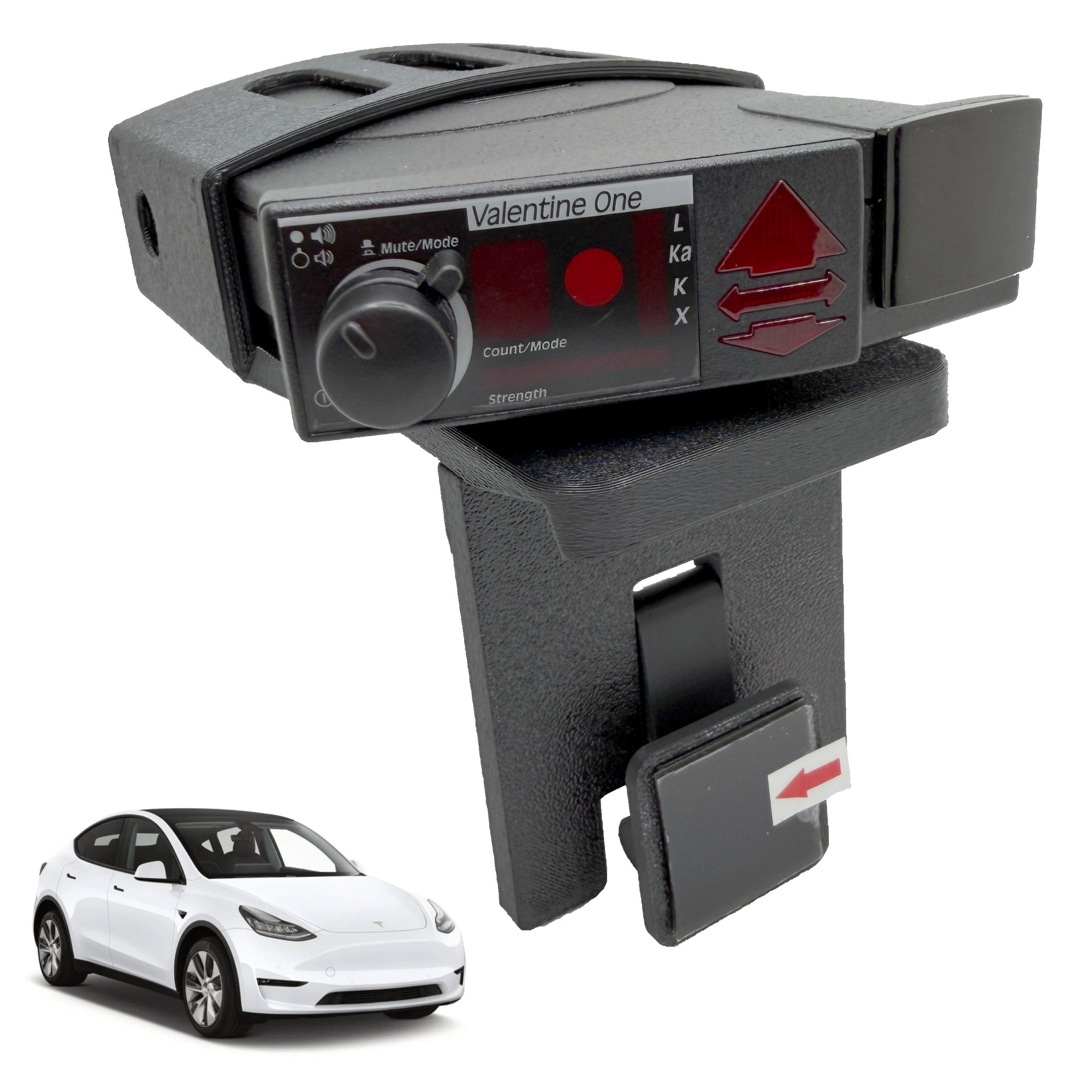 Product photo of the Bartallama3D™ Radar Holder for Valentine One Gen1 compatible with Tesla Vehicles