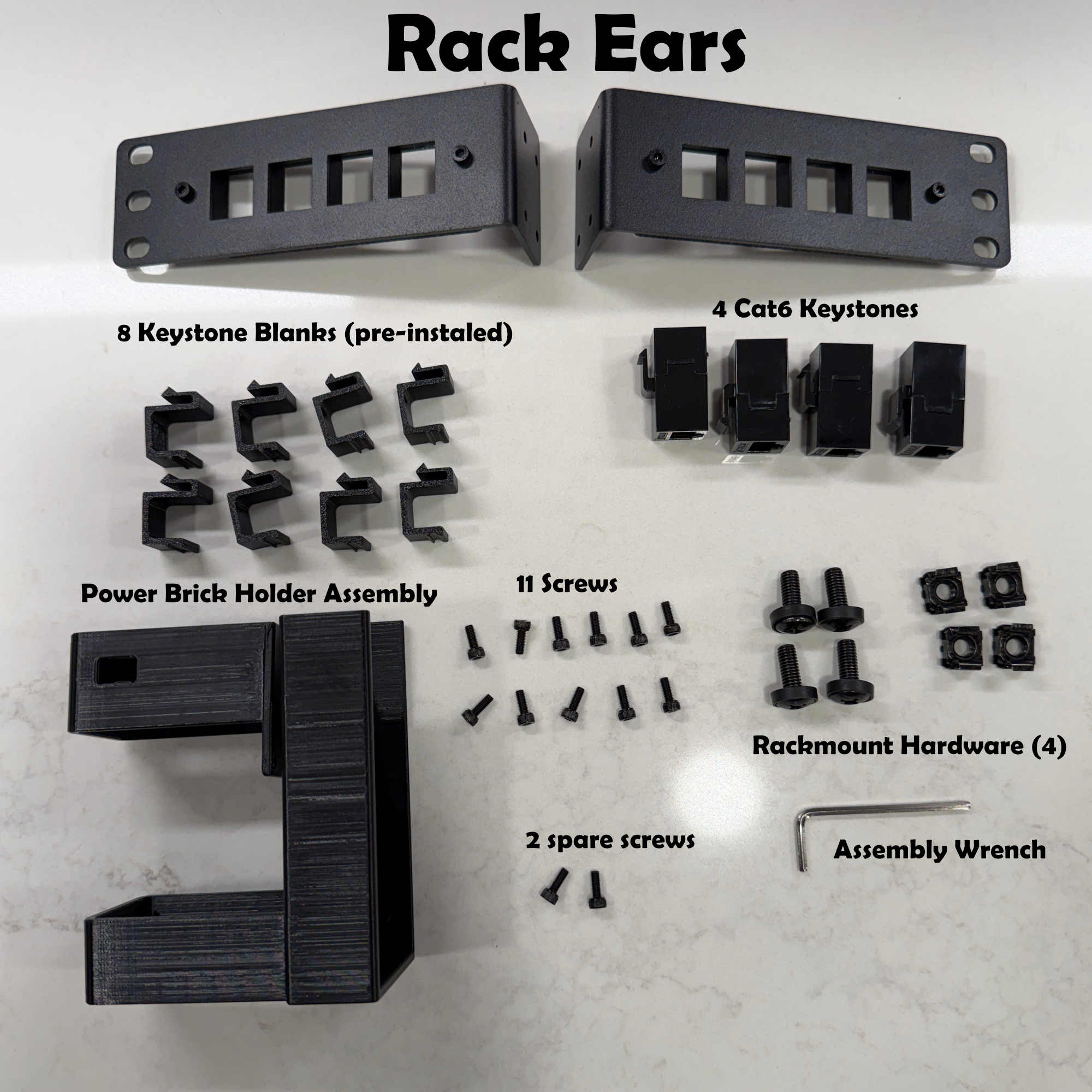 Photo showing the included parts with this bracket