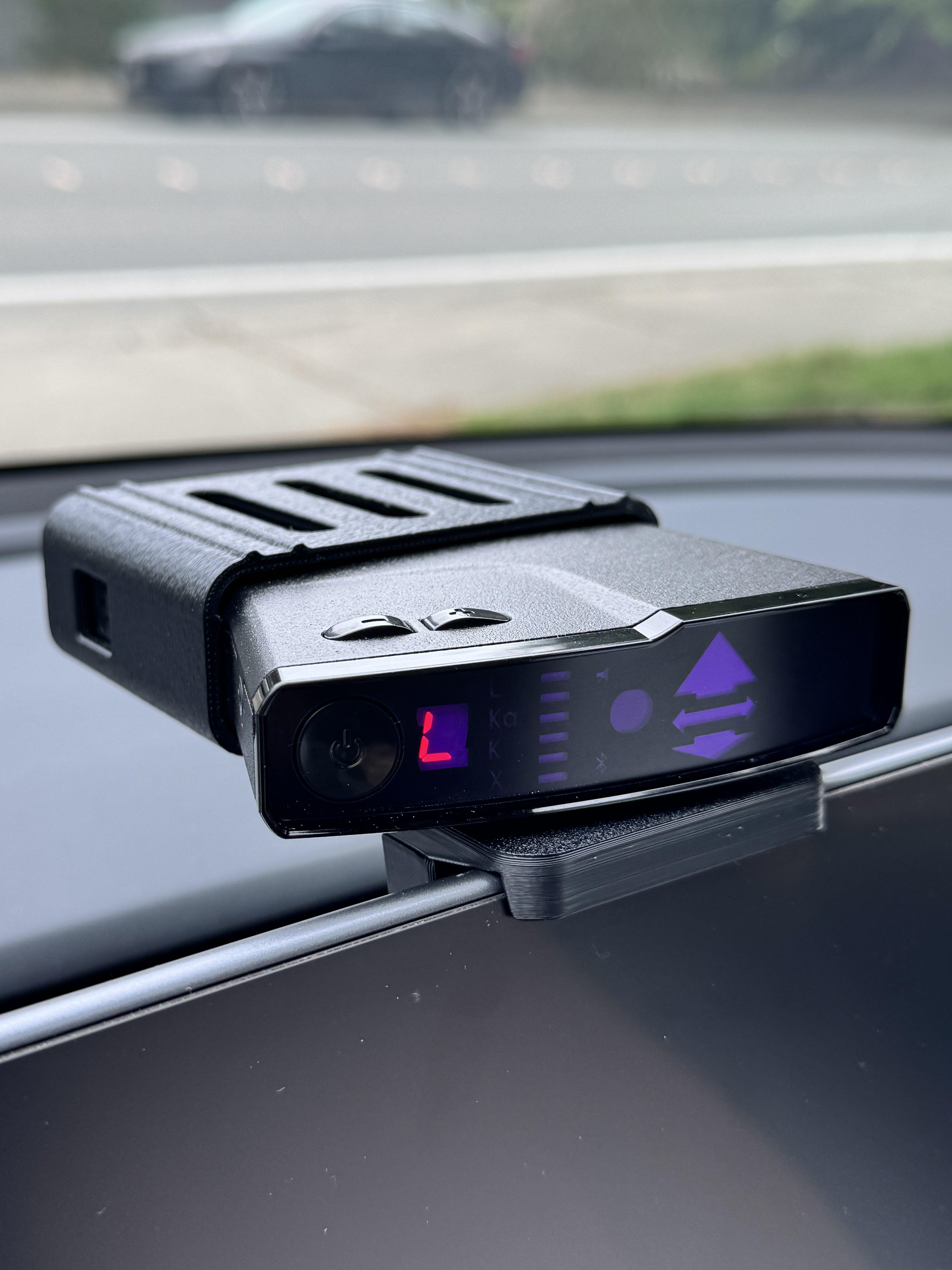 Radar Holder Installed in a Tesla